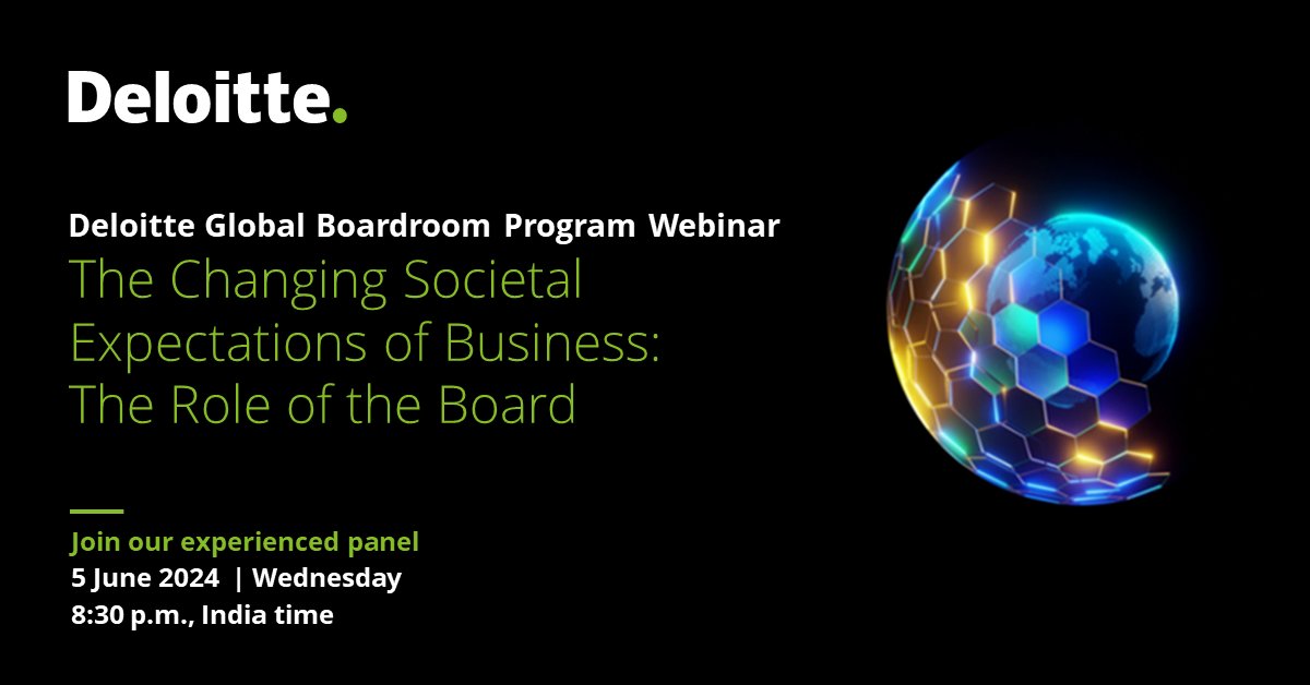 How are boards grappling with the changing societal demands of corporations to contribute to the greater good? Join us for a discussion: deloi.tt/3yozB92 #Boardroom #DeloitteGlobalBoardroomProgram #Impact