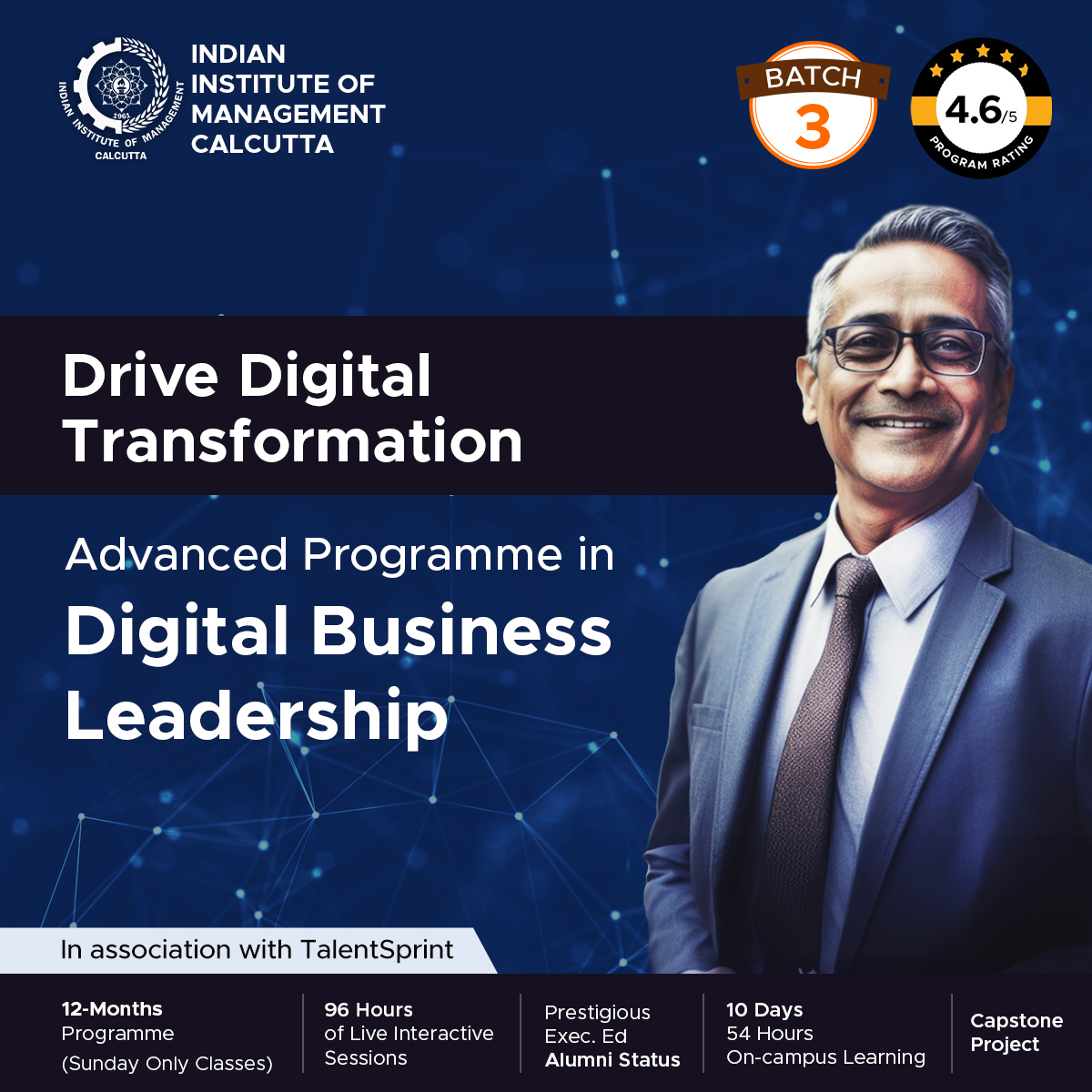 The future is digital. Are you ready to lead it? The programme equips you with the skills to become a visionary CXO for the digital age. Enroll now and unlock your leadership potential! Explore rb.gy/iimszv #IIMCalcutta #DigitalLeadership #CXOs