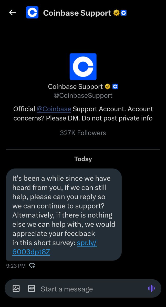 @CoinbaseSupport I'm seeing DM from you... Why!