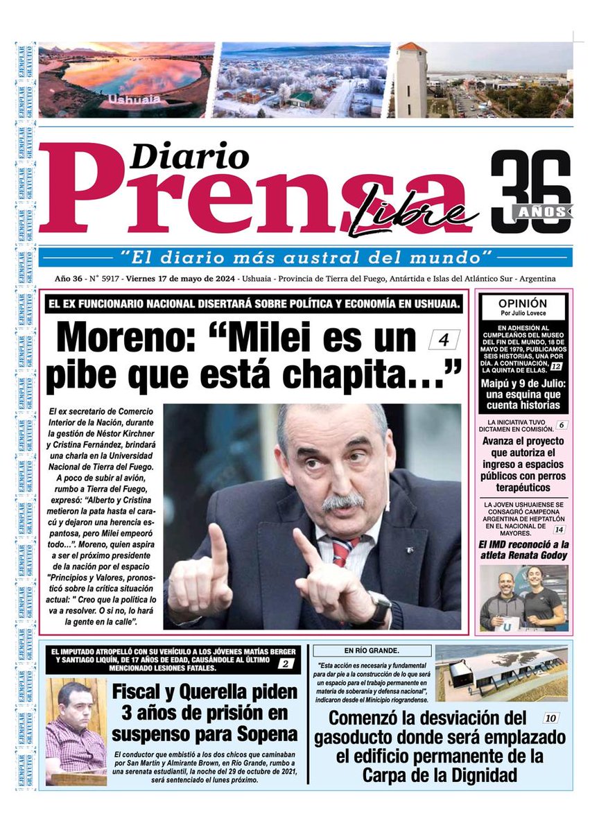 Diario Prensa del día Viernes 17 de mayo de 2024. Para ver la edición:👇📰🗞️📰👇 diarioprensa.com.ar/wp-content/upl…