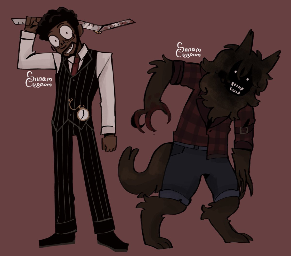 The Host, The Slasher, The Principal and The Werewolf in my style. (I’m too lazy to draw The Idol) #robloxdaybreak #daybreakroblox