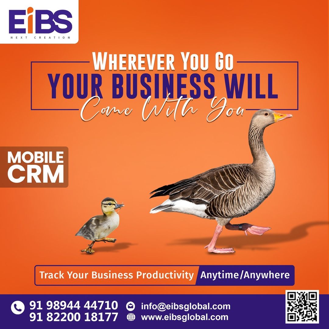 Wherever You Go, Your Business Comes with You - Track Your Business Productivity with EiBS

Call us now: 9894444710, 9790464324

#EiBS #eibsglobal #MobileCRM #digitalpartner #DigitalSolutions #trending #trendingindia #madurai