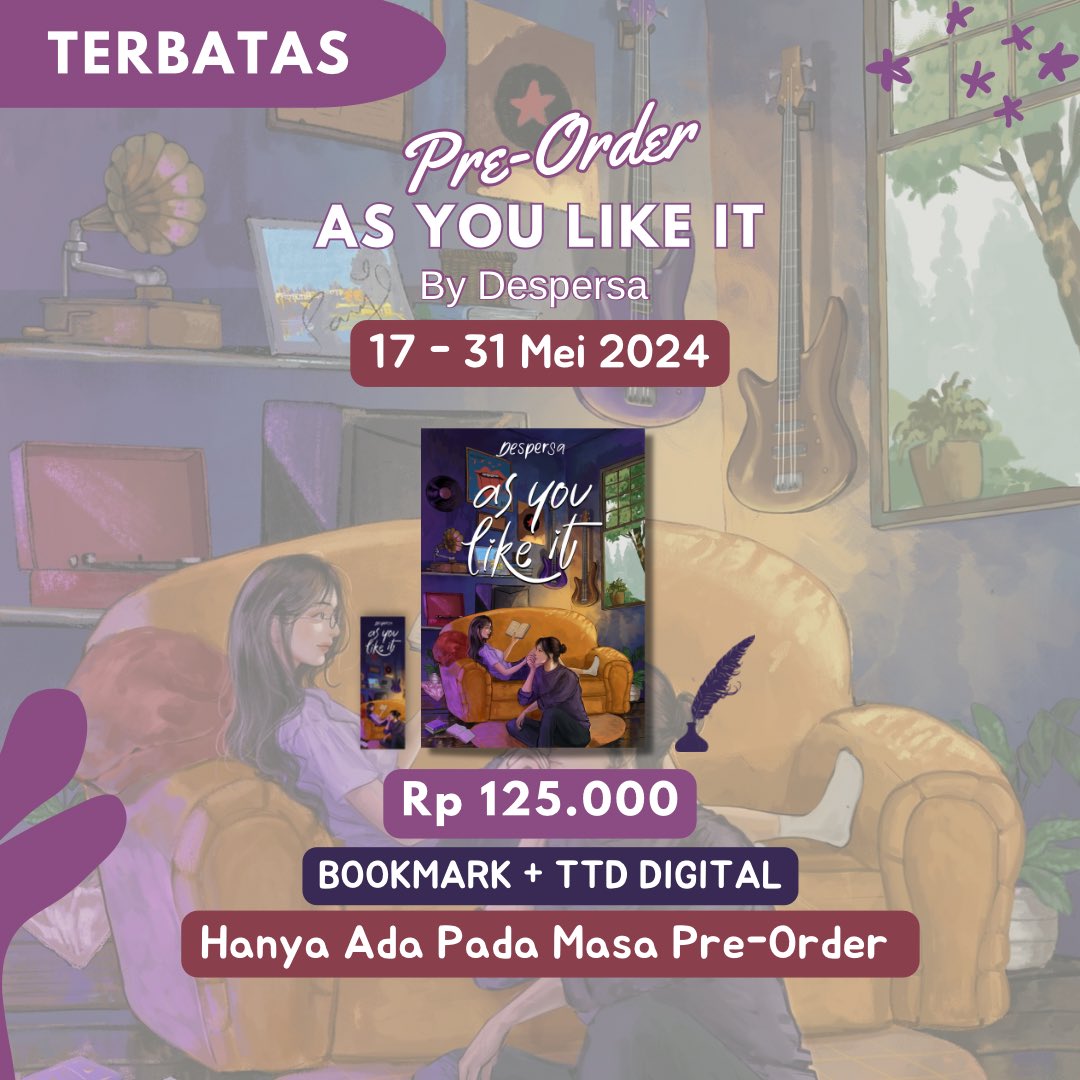 despersaa's tweet photo. Pre-Order Novel As You Like It sudah dibuka. Jangan sampai ketinggalan ❤️ https://t.co/4892xKfJNw