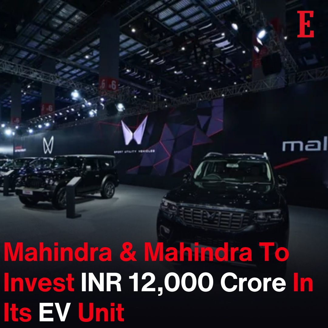 Mahindra & Mahindra plans a INR 12,000 crore investment in its EV unit. As of March 31, 2024, MEAL's net worth was INR 3,207.14 crore, with zero revenue in FY24.

Read the story: ow.ly/2ZzO50RJpPS

#RenewableEnergy #EVIndustry #ElectricVehicles #MahindraElectric