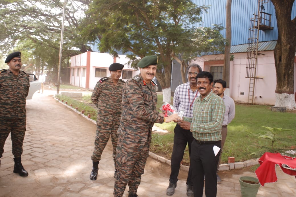 Maj. Gen. Devindar Kumar, AVSM, SM, ADG MECH INF, IHQ of Ministry of Defence (Army), New Delhi, visited various production shops at Heavy Vehicles Factory, Avadi, a Unit of AVNL, on 15/05/2024. #AtmanirbharBharat #AVNL #HVF #MoD(T-1/2)