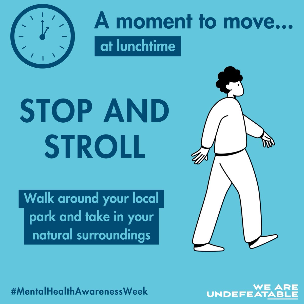 Boost your mood at lunchtime with a gentle walk 🚶‍♂️Whether it’s 5 minutes around the block or a longer stroll through the park, step out and take in your surroundings. Keep an eye on our page throughout the week for more ideas on how to get moving 💚