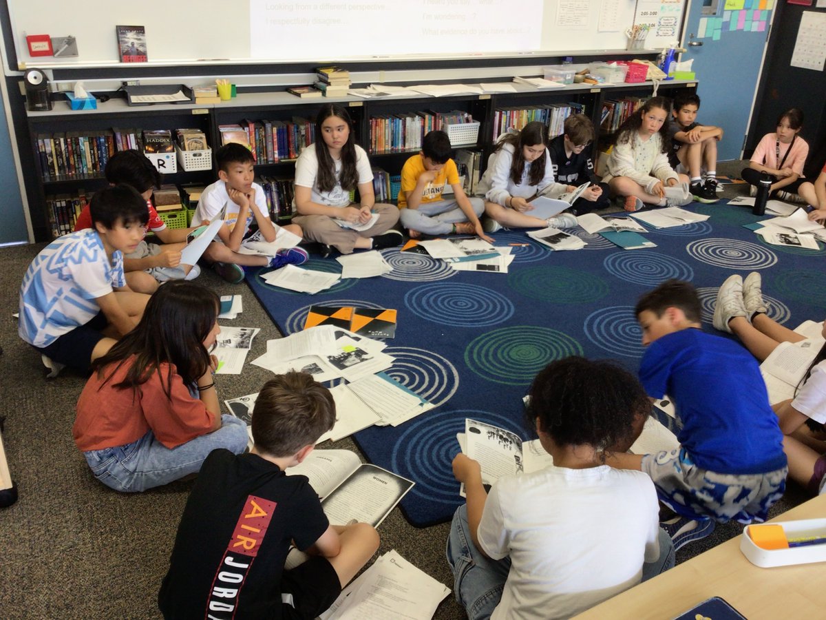 3Basij's tweet image. Using evidence to support our thinking about power and perspective during our Socratic seminar based on our reading of Why the World Isn’t Fair.
