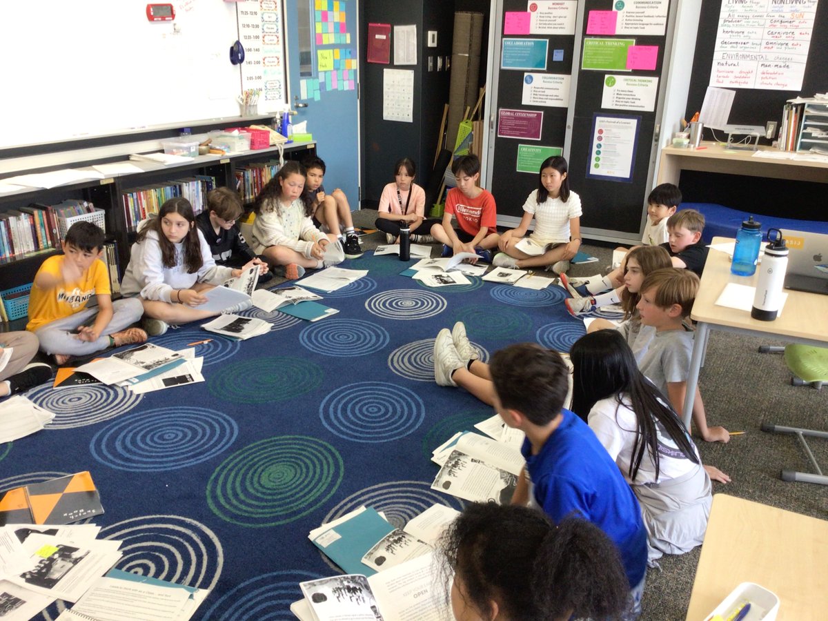 3Basij's tweet image. Using evidence to support our thinking about power and perspective during our Socratic seminar based on our reading of Why the World Isn’t Fair.