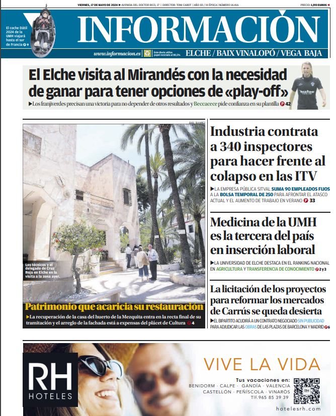 🔵¡Buen día! Es viernes, 17 de mayo de 2024, y aquí está la #portadadehoy 📰en los kioscos de la #VegaBaja

📱Más comarca, con la #últimahora y todos los  titulares del #BajoSegura informacion.es/vega-baja