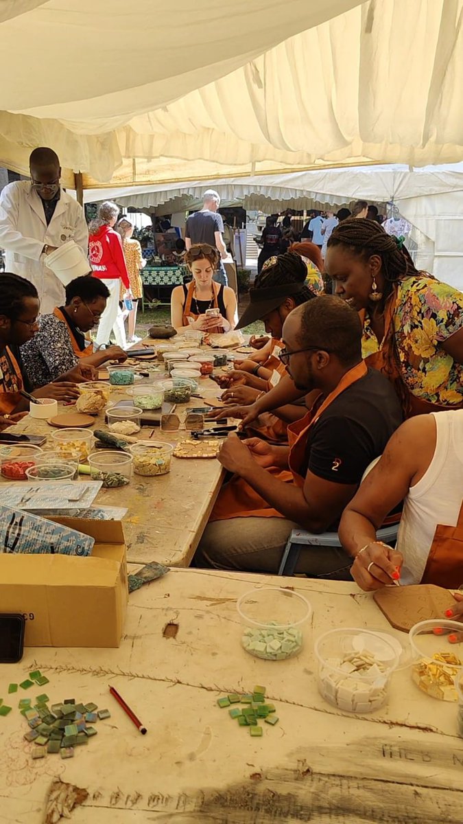 Lots of work in progress at the mosaic class run by Maryann Muthoni at the #AffordableArtShowKe last weekend