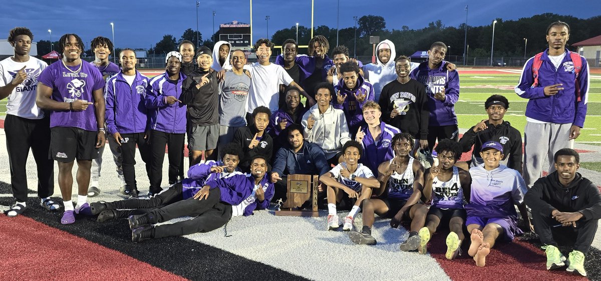 Congrats to the Ben Davis Giants trackmen! 
2024 IHSAA Sectional Champions!