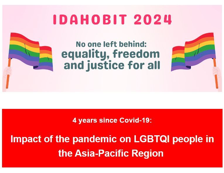 🌈😷 4 years since Covid-19: Impact of the pandemic on LGBTQI people in the Asia-Pacific Region 💻 Download the report here: buff.ly/3K2Ex5R 📲 Read more for 10 Recommendations from the Report : buff.ly/4dI0fJZ #APCOM #IDAHOBIT #COVID