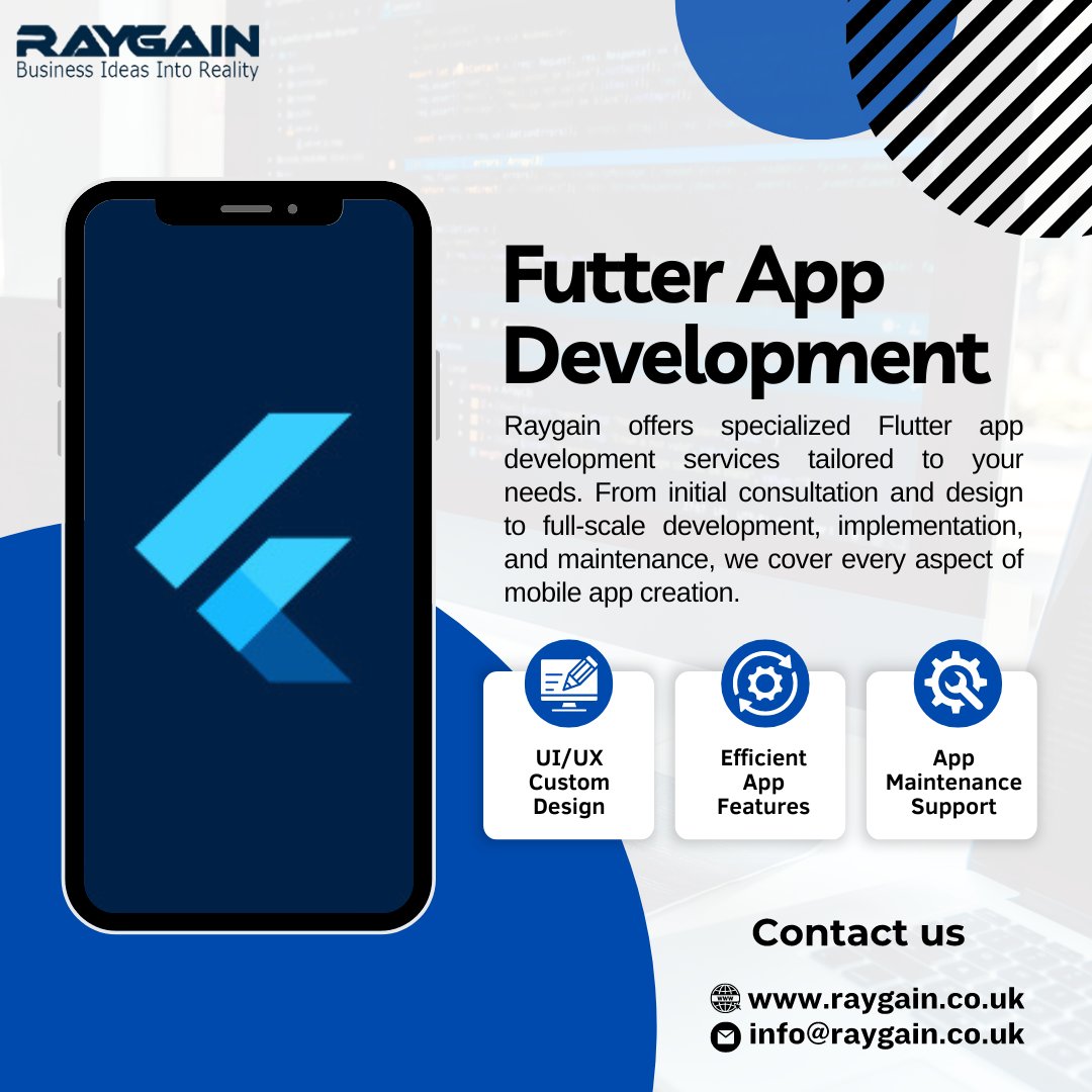 raygaintech's tweet image. Transforming visions into realities with our Flutter App development services 💻✨ As a leading IT company, we're dedicated to crafting tailored solutions that elevate your business to new heights.
#FlutterApp #AppDevelopment #MobileApps
#SoftwareDevelopment #Raygain