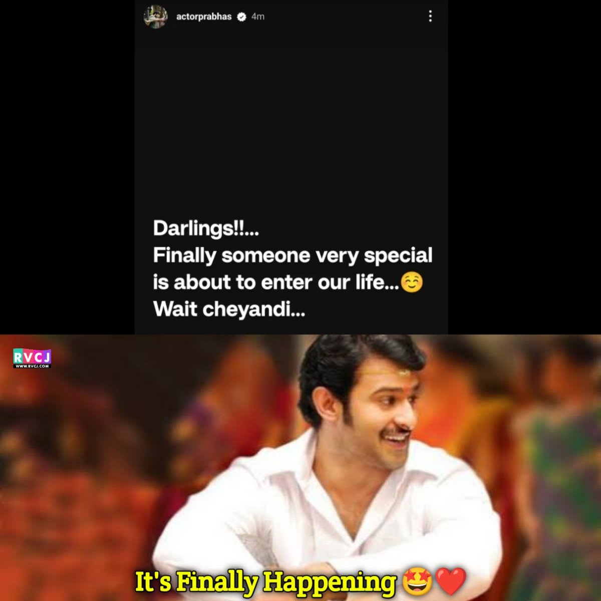 Marriage Bells....? 👀 
#Prabhas Instagram Story!
.
#RvcjTelugu