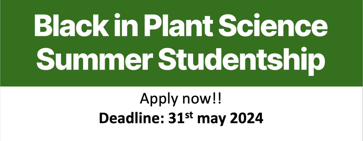 📢 Spread the word! SPONSORSHIP OF A SUMMER INTERNSHIP WITH THE BLACK IN PLANT SCIENCE NETWORK (UK)
blackinplantscience.org/2024/04/29/bla…