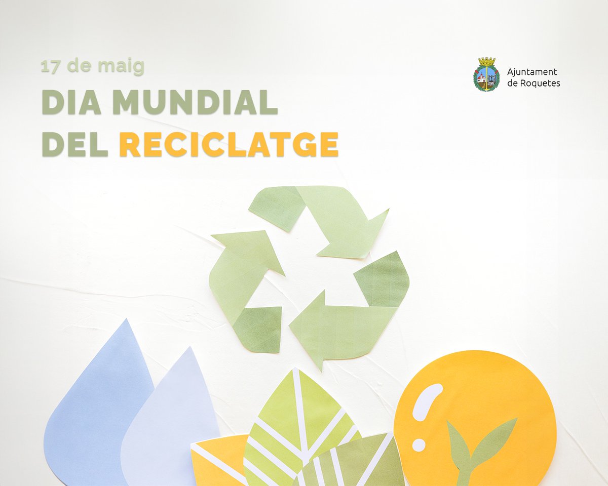 🌍 Avui és el #DiaMundialdelReciclatge 

🌿 A #Roquetes, estem compromesos amb el medi ambient i creiem en un futur sostenible

♻️ Reciclem i ajudem a cuidar el nostre entorn
