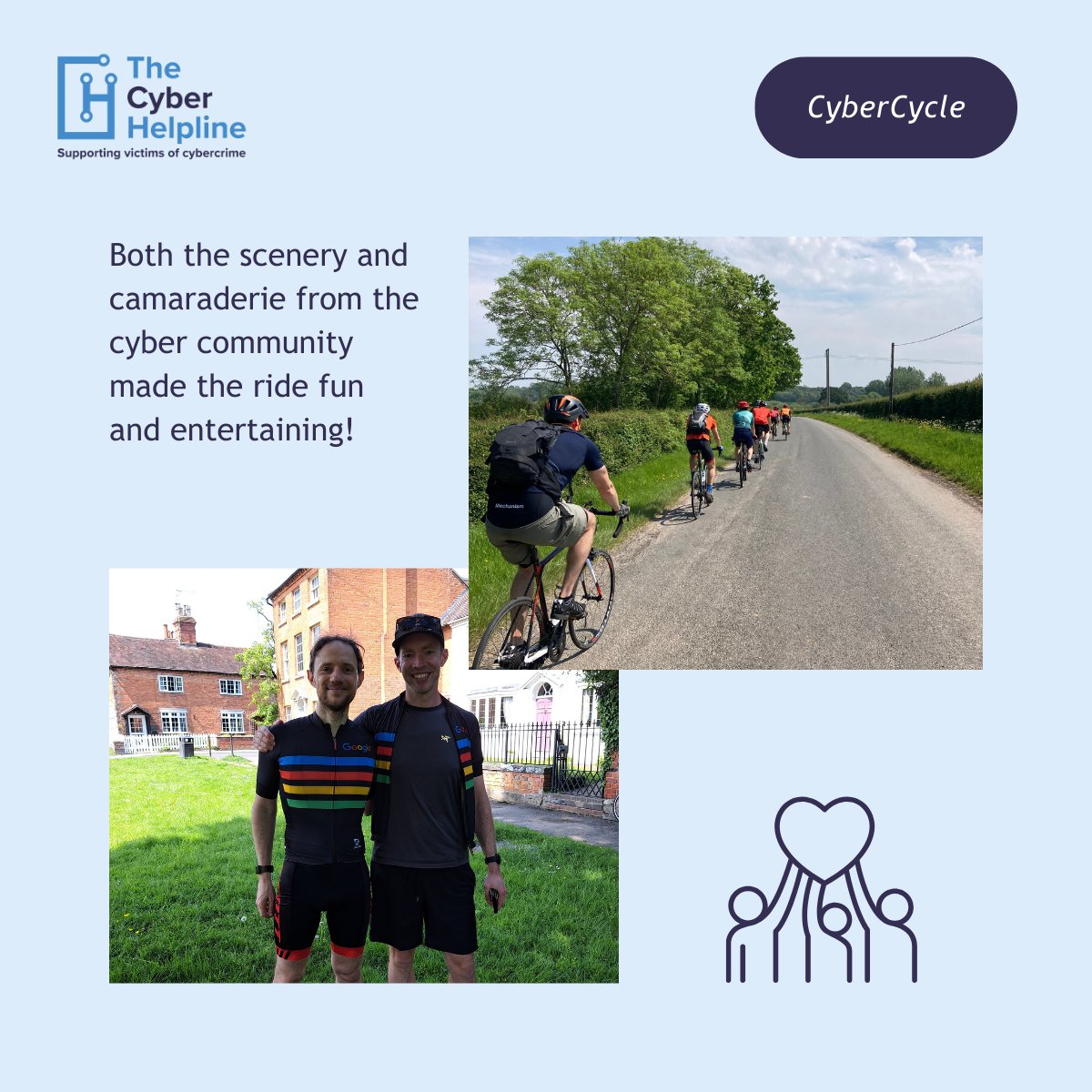 HelplineCyber's tweet image. Cybersecurity experts, including @GCHQ and @NCSC members, cycled from Cheltenham to Birmingham for @HelplineCyber! 🚴‍♂️ Their journey was highlighted at CYBERUK, raising vital funds for victims of cybercrime. Contribute to our fundraiser here: justgiving.com/campaign/cyber…
#CYBERUK #NCSC