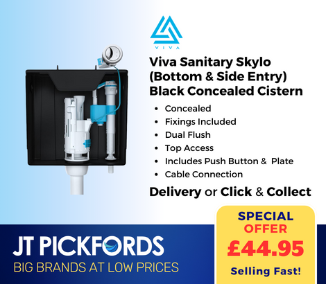 Viva Sanitary Skylo (Bottom &amp; Side Entry) Black Concealed Cistern 🧐

A universal slimline solution with bottom and side entry options.

Product code: SKYCC01
Buy here 👉 shorturl.at/4CXQN