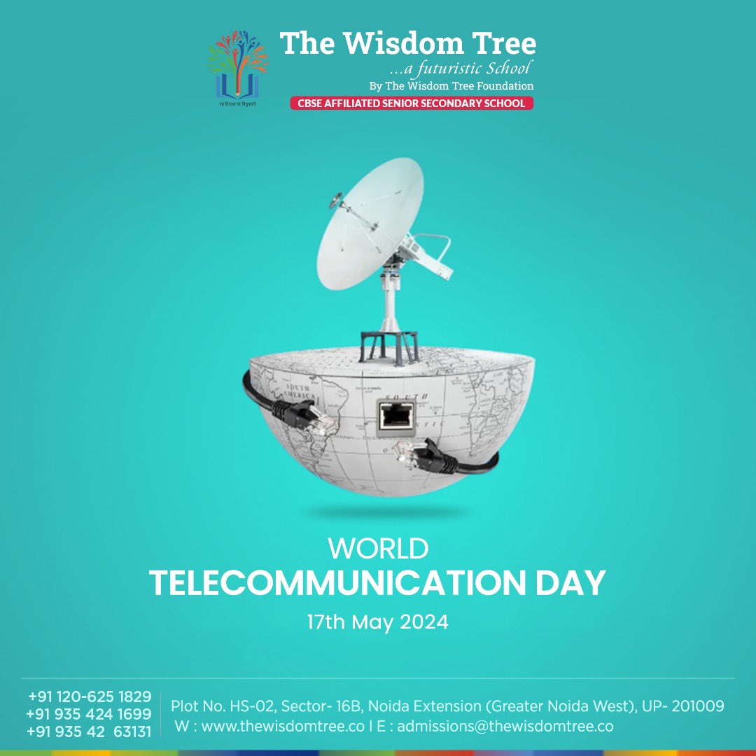 At The Wisdom Tree, we embrace the power of technology to enhance learning and keep us all connected. Happy World Telecommunication Day! 🌟📡 

#worldtelecommunicationday #connectingtheworld #techineducation #communication #education #schoollife #thewisdomtree