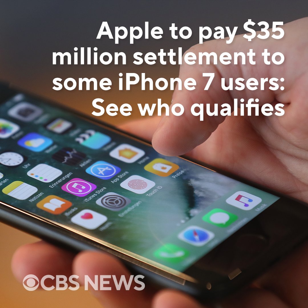 The deadline is approaching to register to receive a piece of Apple's $35 million settlement with iPhone 7 or 7 Plus users who experienced audio issues with their device's microphone. cbsn.ws/3WIiCsk