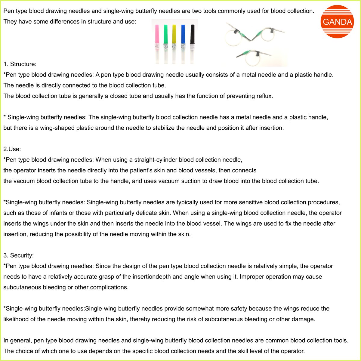 GandaMedical's tweet image. Do you know the difference between the pen type blood drawing needles and single-wing butterfly ?
Suzy's whatsapp:8618825899499
#blooddraw #butterflyneedles #penstyleneedles