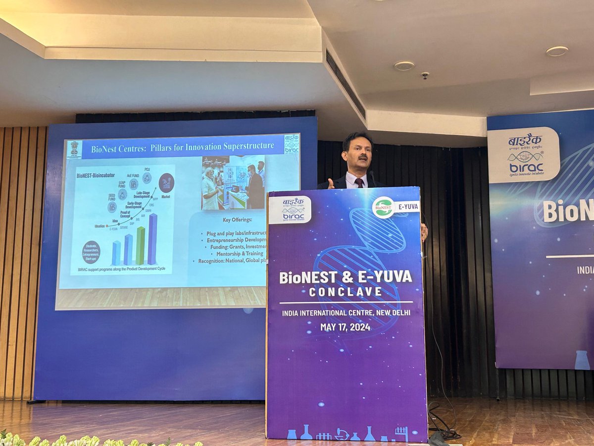 Dr. Jitendra Kumar, Managing Director @BIRAC_2012 highlighted the opportunities & challenges faced by the bio incubators. 
#Innovation superstructures, #IndustryConnect, Academic spinouts amongst some of the opportunities while sustainability and resources hover as key challenges