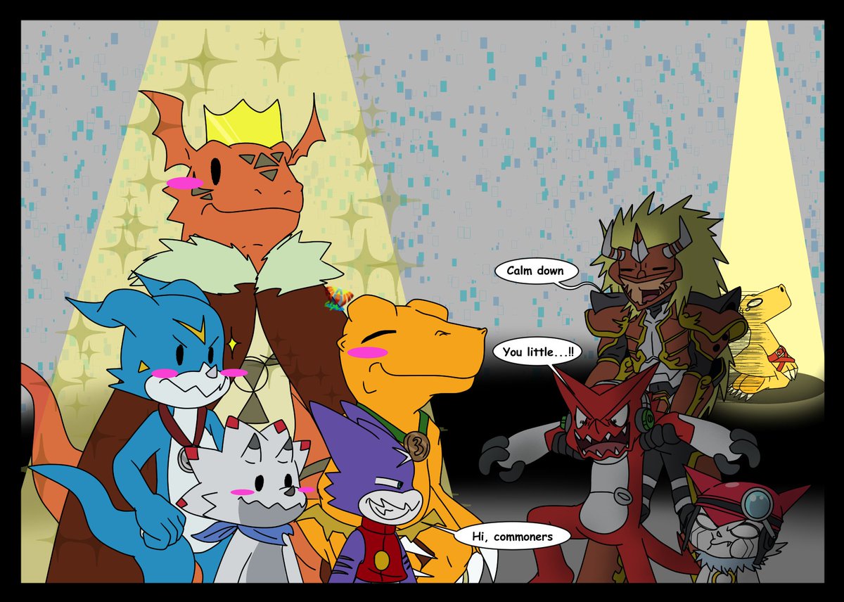 I'm surprised but happy to see that Gumdramon entered the Top 5 (and he  even beat Gammamon!), although I feel sorry for Shoutmon^^' Well deserved  first place, Guilmon^^ #digimon #デジモン #guilmon #veemon #, image size:1200x856