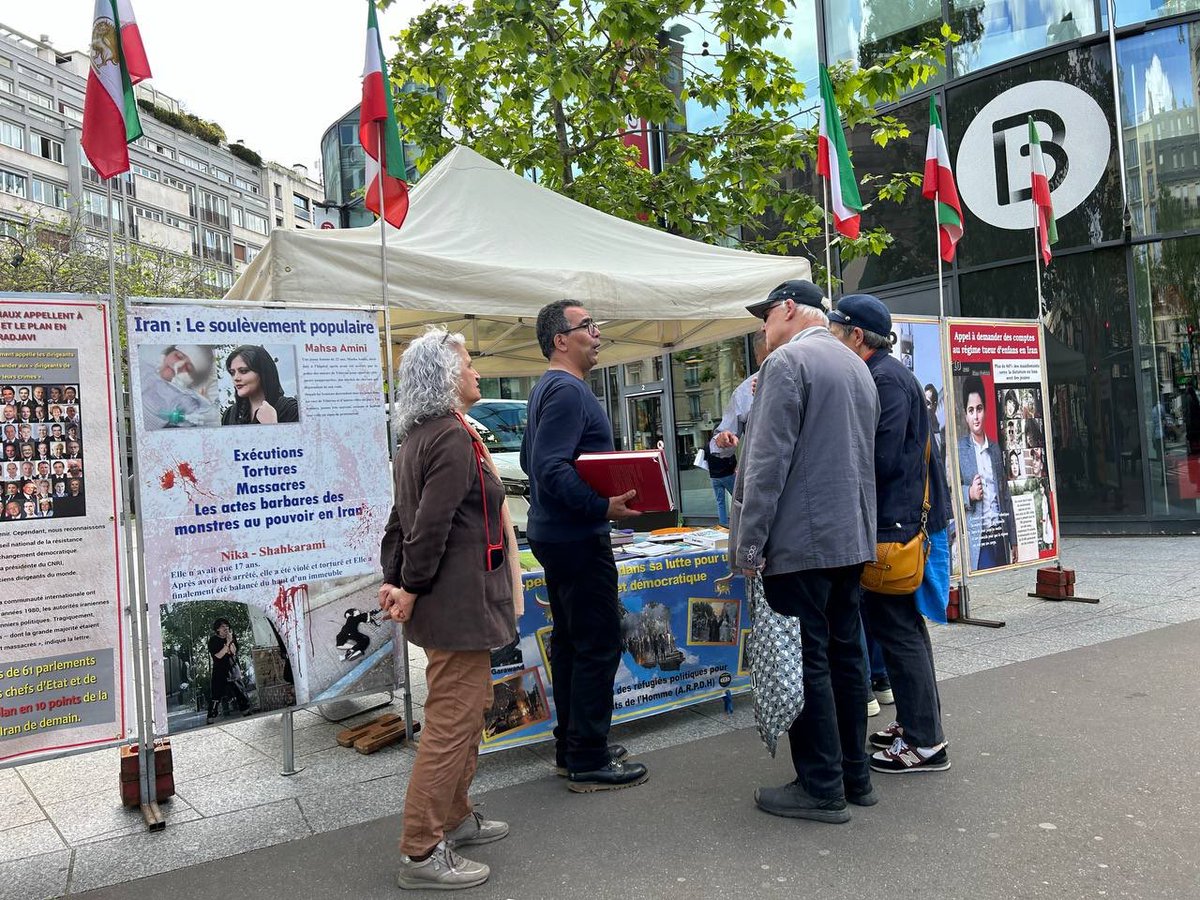 3-#Paris, #France—May 16, 2024: Freedom-Loving Iranians and #MEK Supporters Organized an Exhibition in Solidarity With the #IranRevolution. #StopExecutionsInIran #NoImpunity4Mullahs #FreeIran