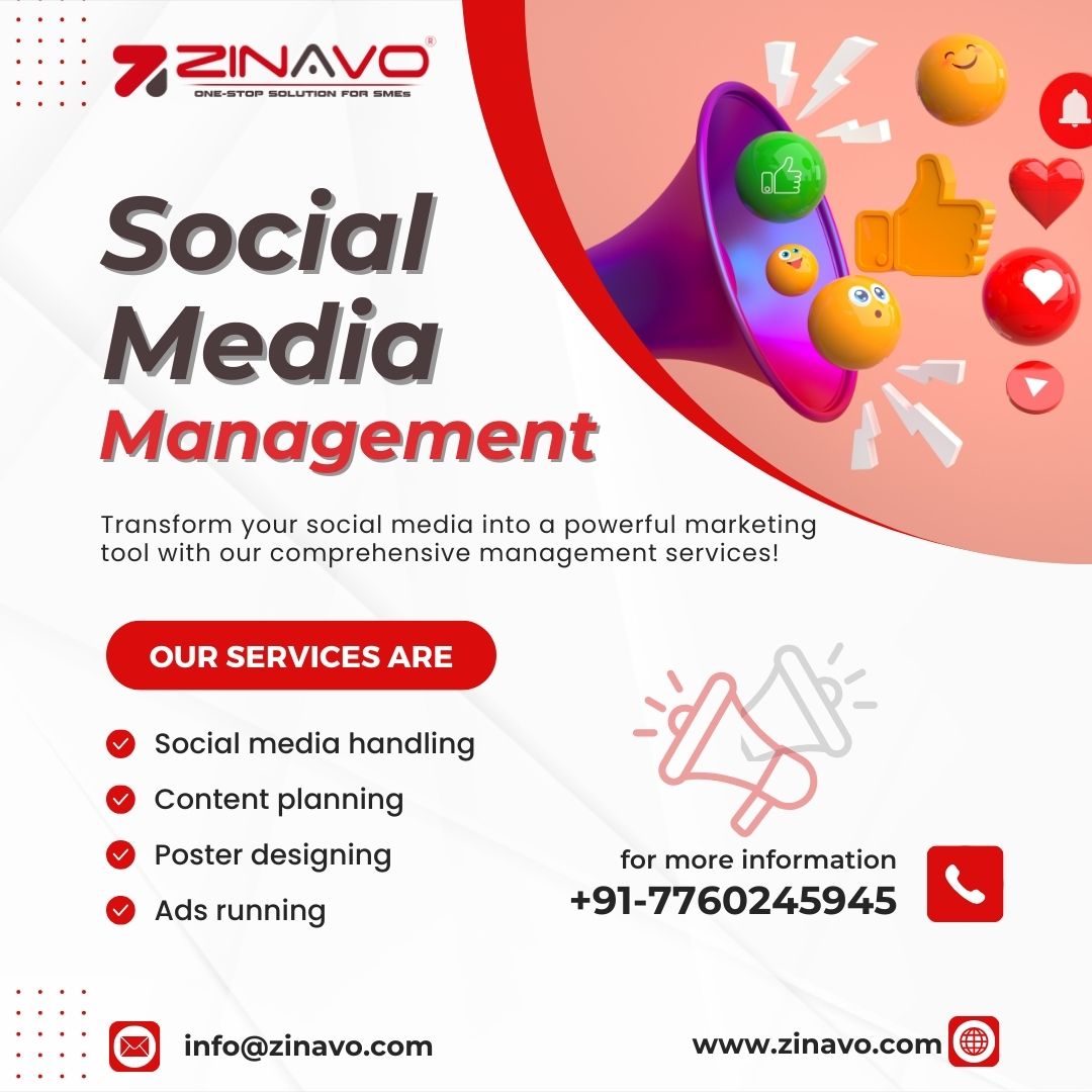 Let your Social Media be your successful marketing tool. We are here to manage your social media platforms📈 which positively reflects your business growth! 

📲+91-7760245945
🌐zinavo.com

#Zinavo #Bangalore #SocialMediaManagement  #GrowYourBusiness #BrandBoost