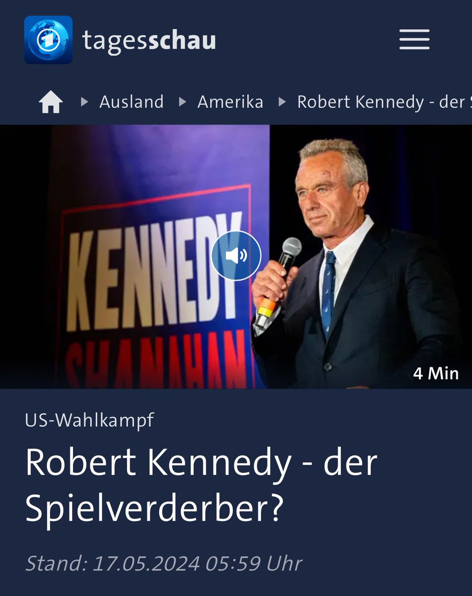 „Robert F. Kennedy Junior, 70 Jahre alt, Neffe des 1963 ermordeten Präsidenten John F. Kennedy Jr., hat sich als kämpferischer Anwalt für Umwelt- und Verbraucherthemen einen Namen gemacht. In der Pandemie fiel er als Impfgegner auf und behauptete, durch den Lockdown solle die