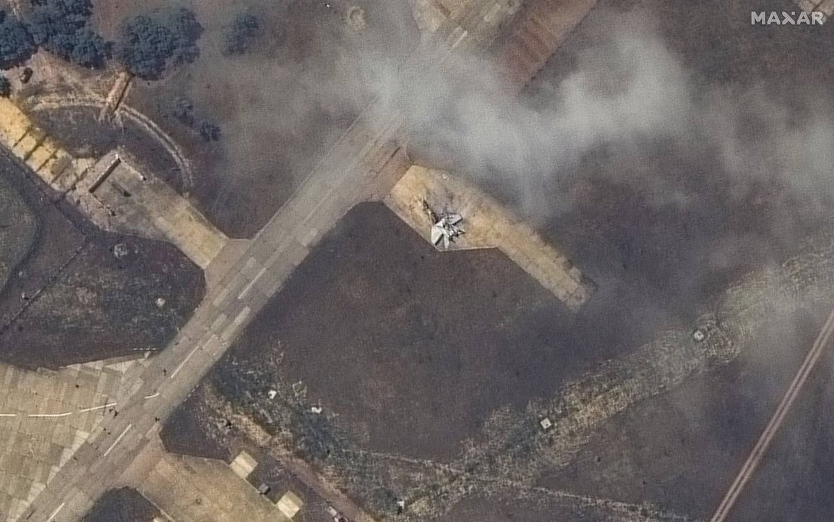 Significant damage at Russia’s Belbek Airbase following Ukrainian ATACMS strikes in Crimea: — 2 x MiG-31s destroyed. — 1x Su-27 destroyed. — 1 x damaged MiG-29 & as well as a burnt fuel and lubricants warehouse.