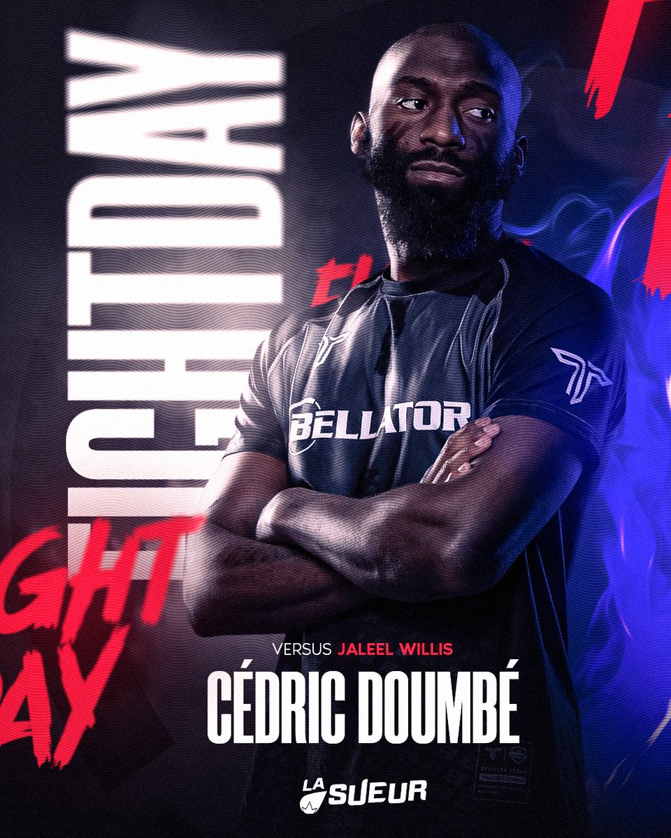 CÉDRIC DOUMBÉ FIGHT DAY ⚔️🇫🇷

Le Français fait son retour dans la cage ce soir en co-main event du #BellatorParis face à Jaleel Willis (16-5) ! 🔥