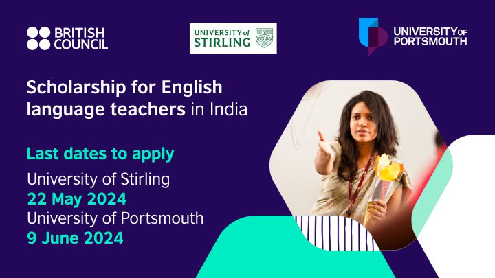 ⏳ Time is running out! English language teachers, apply for fully funded scholarships in partnership with @portsmouthuni and @StirUni for online courses. Don't miss your chance for a transformative educational experience. Apply now: britishcouncil.in/whats-new #TeachingEnglish