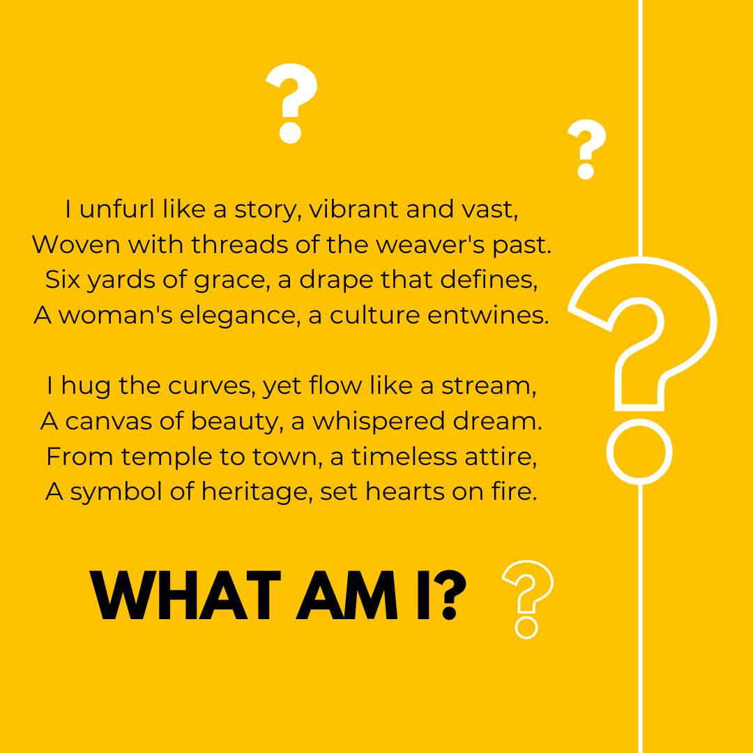 What am I?

#Saree #riddle #indianculture #fashion #mystery