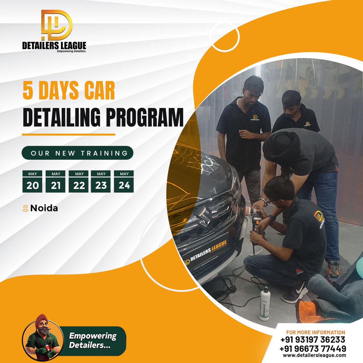 detailersleague's tweet image. 🎓 Ready to boost your skills? Join our PPF &amp;amp; Wrapping + Paint Evaluation training! Get certified in automobile detailing 🚗. Our next batch runs from May 20th to May 24th, 2024. Don't miss this chance to enhance your expertise! 💡#WrappingTraining #CarWrapping #VehicleProtection