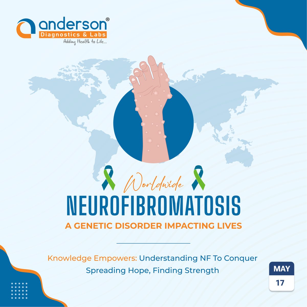 May 17th is Neurofibromatosis Day. Learn about NF, a genetic disorder causing disfigurement and pain. Understanding and support are crucial. Stand united with compassion. No one fights alone. Wear a blue ribbon and share hope! 

#Neurofibromatosis #NFAwareness #SpreadHope