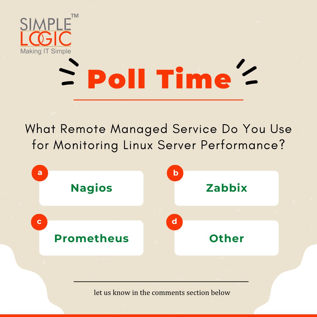 #PollTime
Cast your #Vote

#simplelogic #makingitsimple #itcompany #dropcomment #manageditservices #itmanagedservices #poll #polls #itservices #itserviceprovider #itservicescompany #itservicemanagement #hybrid #onpremises #managedservices #testyourknowledge