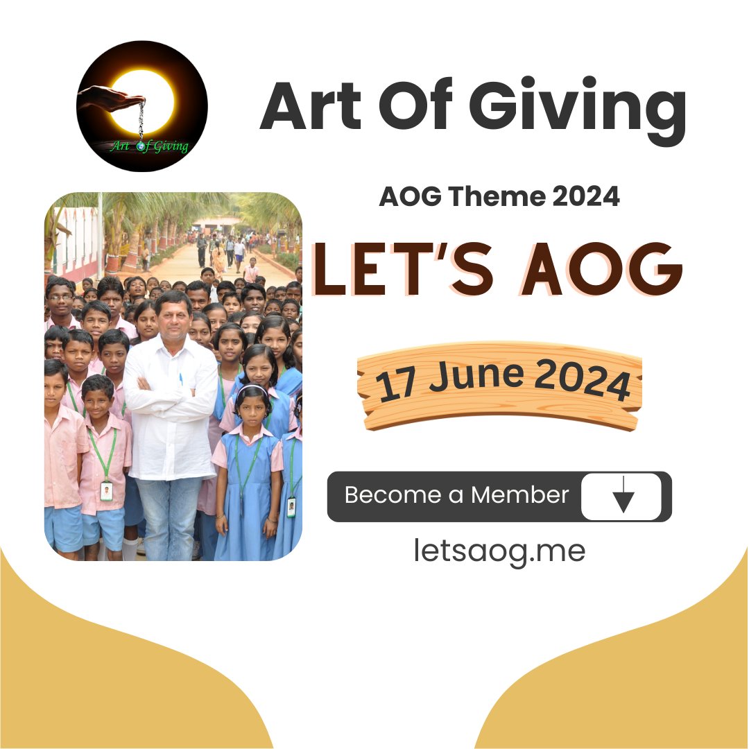 As we mark another year of the Art of Giving, we are excited to announce that this year's celebration will take place on 17th June, due to the ongoing elections. We extend our heartfelt wishes to all our followers in India and around the world. Let’s unite and celebrate with