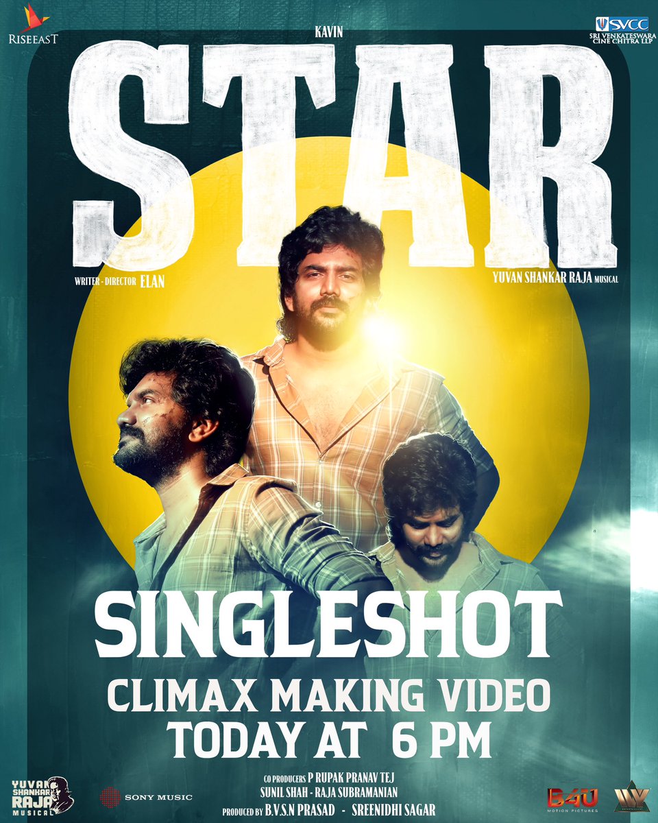 Sagar Pentela (@pentelasagar) on Twitter photo #STAR - Single shot climax making video today 6PM!
#BlockbuSTAR - running successfully in its second week in over 250 screens in TN
#STARMOVIE ⭐ #KAVIN #ELAN #YUVAN #KEY
<a href="/Kavin_m_0431/">Kavin</a> <a href="/elann_t/">Elan</a> <a href="/thisisysr/">Raja yuvan</a> @aaditiofficial <a href="/PreityMukundan/">Preity Mukhundhan</a> <a href="/LalDirector/">Lal</a> <a href="/riseeastcre/">Rise East Entertainment</a> <a href="/SVCCofficial/">SVCC</a> #STAR - Single shot climax making video today 6PM!
#BlockbuSTAR - running successfully in its second week in over 250 screens in TN
#STARMOVIE ⭐ #KAVIN #ELAN #YUVAN #KEY
<a href="/Kavin_m_0431/">Kavin</a> <a href="/elann_t/">Elan</a> <a href="/thisisysr/">Raja yuvan</a> @aaditiofficial <a href="/PreityMukundan/">Preity Mukhundhan</a> <a href="/LalDirector/">Lal</a> <a href="/riseeastcre/">Rise East Entertainment</a> <a href="/SVCCofficial/">SVCC</a>