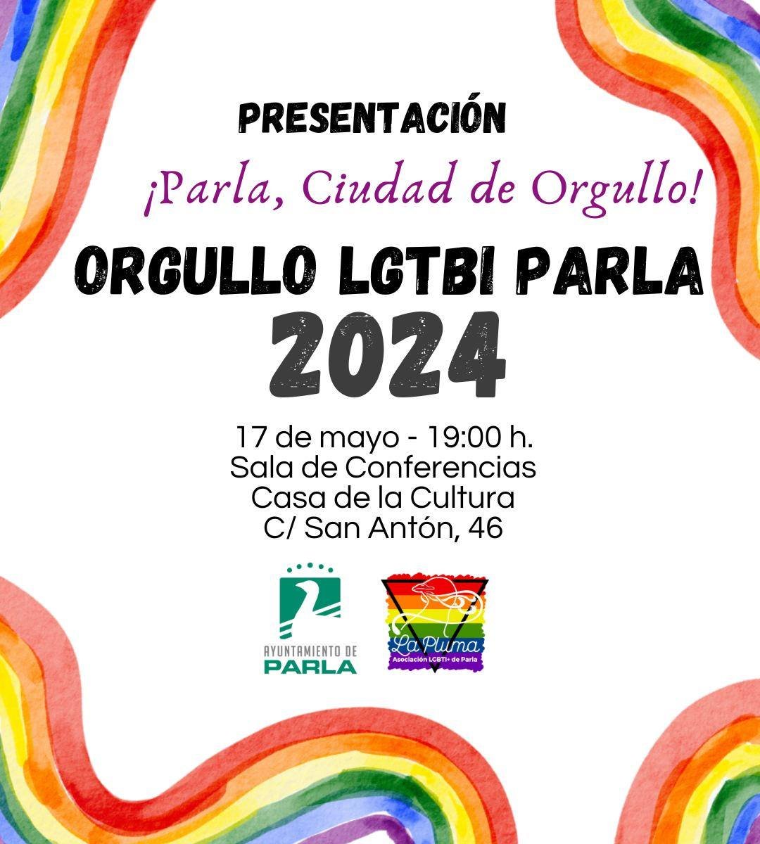 Hoy viernes, el Ayuntamiento de #Parla Concejalía Igualdad @CarlaEValero00 y @laplumaparla presentan #ParlaCiudadDeOrgullo🏳️‍🌈, programa en torno al Día Internacional del orgullo LGTBI que se celebrará del 31 de mayo al 29 de junio.