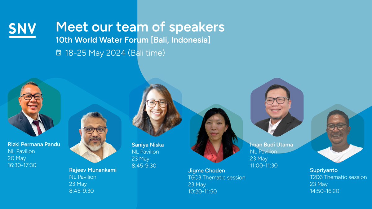 SNVIndonesia's tweet image. SNV team will be joining the 10th World Water Forum in Bali next week! Not only we are actively seeking learning from others, but we are also going to share our best practices and experiences in various session. click here for more schedule information: linkedin.com/posts/snv_10th…