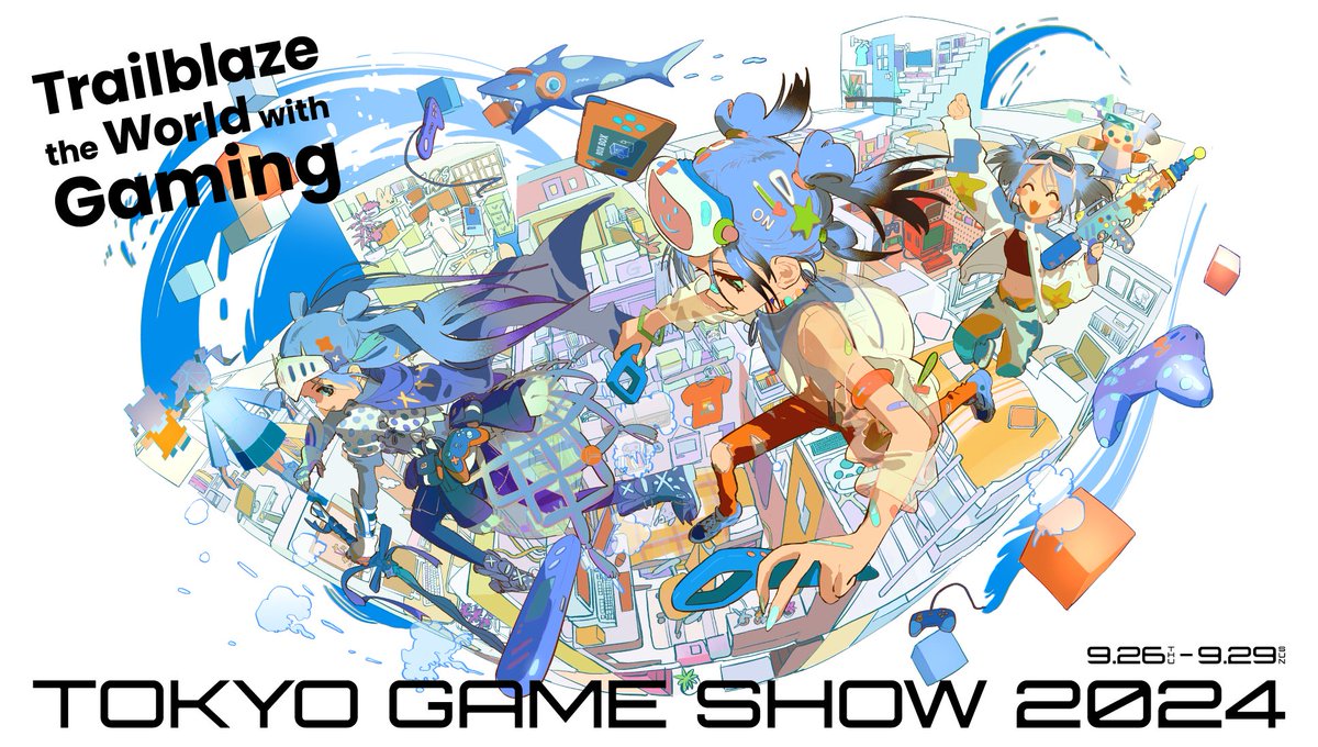 TGS2024 Main Visual Unveiled!✨ Illustrator Kukka (@hamukukka) created the work for TGS for five consecutive years.🌟 The theme of TGS2024 is “Trailblaze the World with Gaming.” #TGS2024 #TGSDW2024