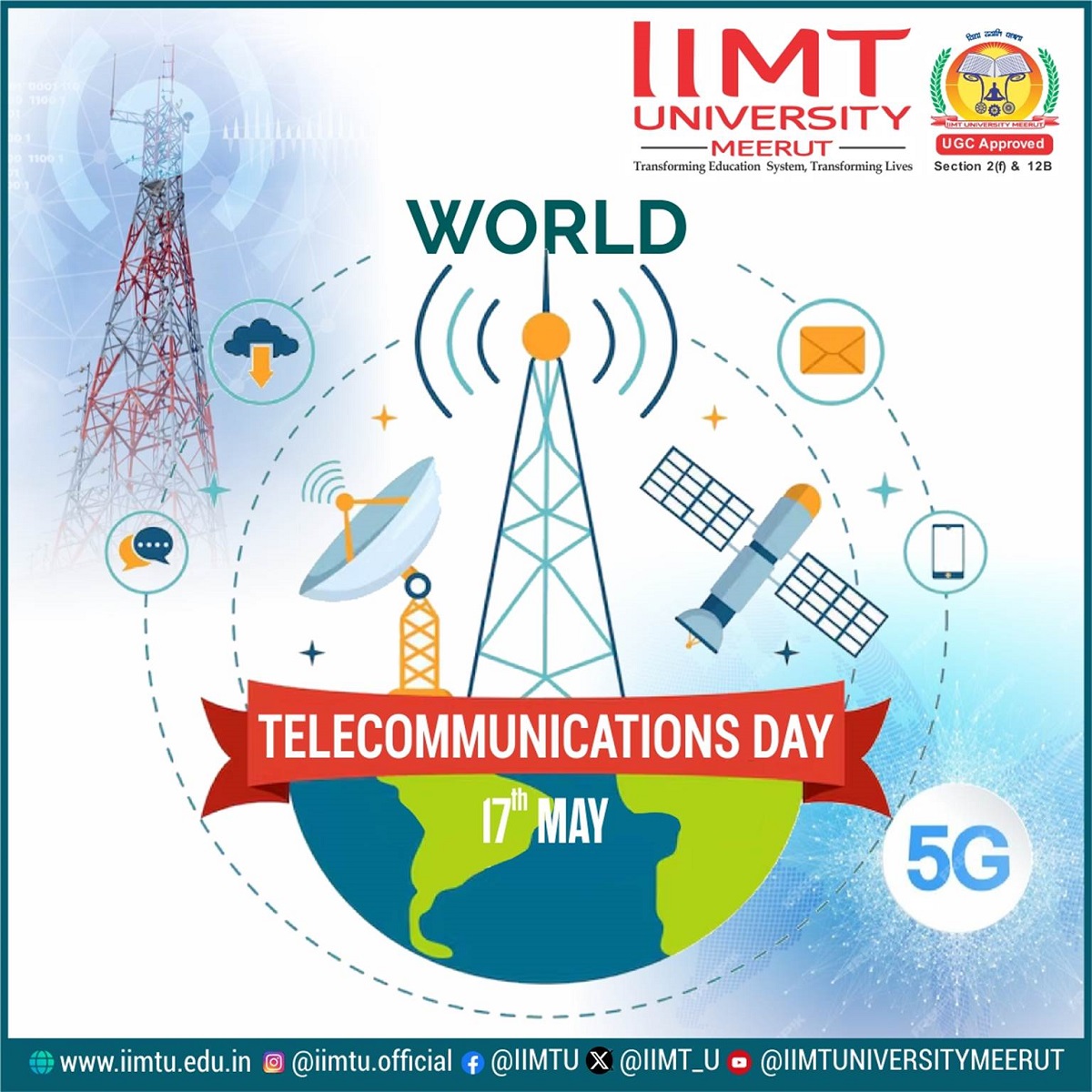 This is the digital age and we use gadgets every day, telecommunication and information technology have made our lives easier. Happy World Telecommunication Day!

#WorldTelecommunicationDay #telecommunications #ForPeople

#IIMTU #TransformingEducationSystem #TransformingLives