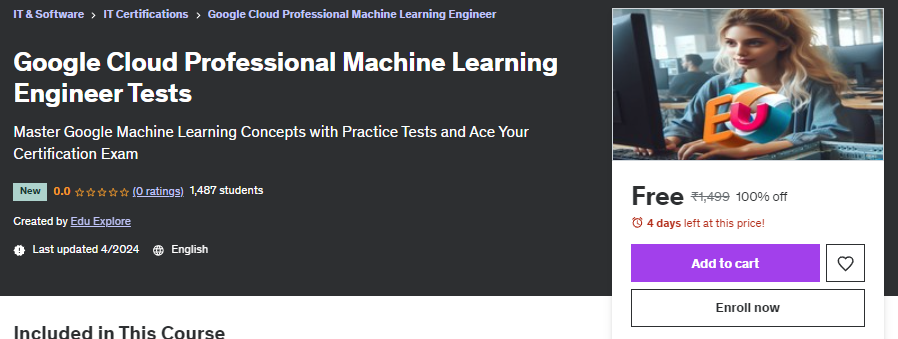 Mock Exam : GCP Machine Learning (46 Questions)

(Limited Slots)

udemy.com/course/google-…