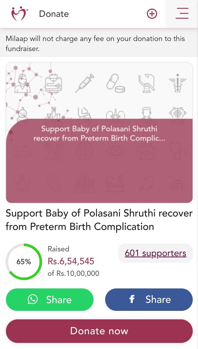 Hi all, the family is still in need of ₹3.5 Lakhs for the treatment of the baby. Even a small donation from you would make a difference. Hope Twitter does its magic 🙏 Donate Here: milaap.org/fundraisers/su…