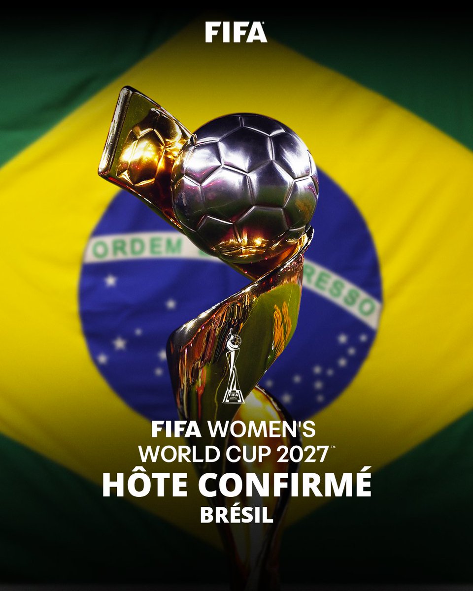 Le Brésil🇧🇷 organisera la @FIFAWWC 2027 ! 🤩👏