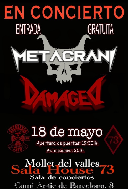 Ja som a divendres i això només pot voler dir ... 🔥#metalcatalà🔥 (2/2)

Dissabte 18/05:

- Atonement, Angoixa i Thanatopraxy (+ Burial Ruthless) a Barcelona. 

- Metacrani a Mollet del Vallès.