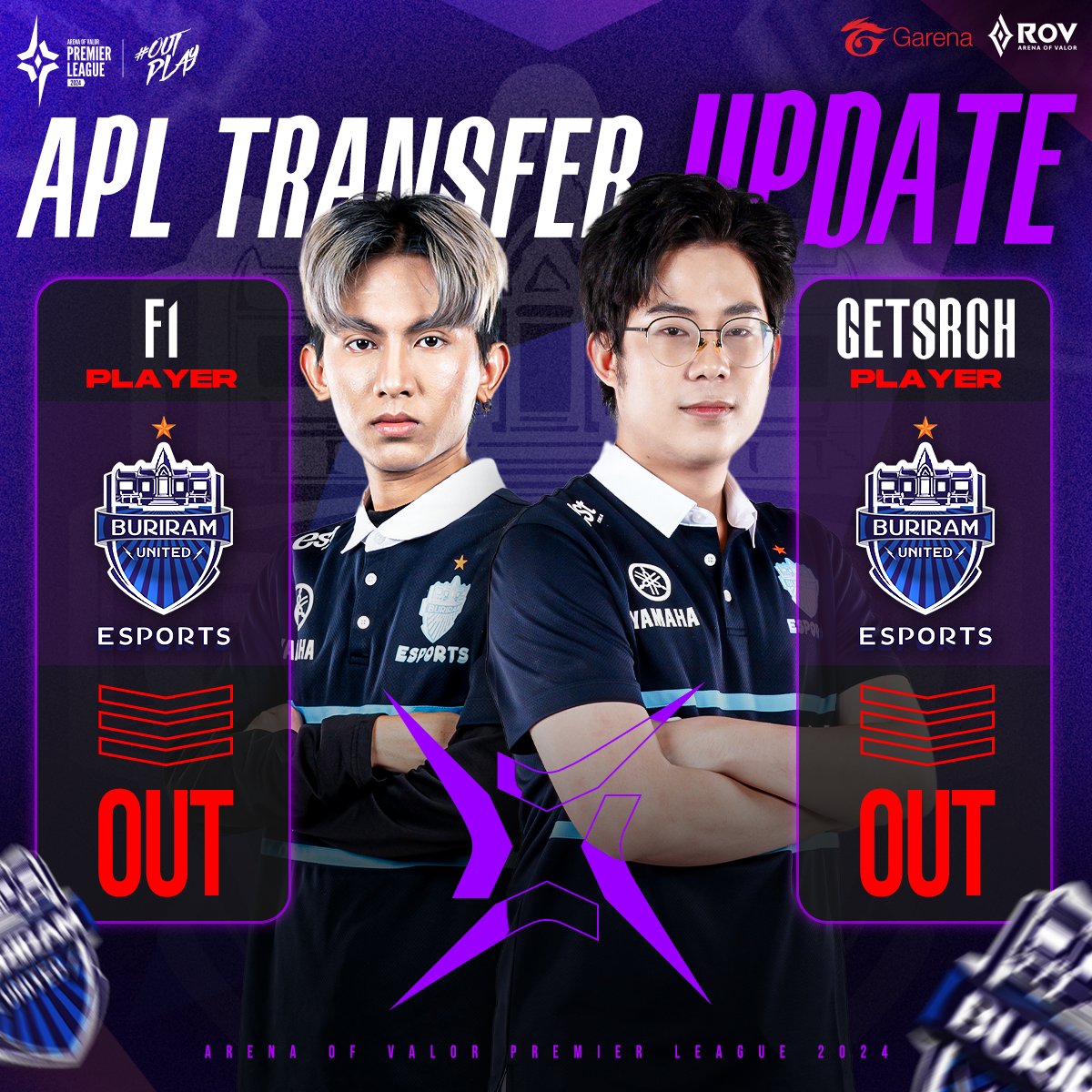 ปราสาทสายฟ้า ⚡️Buriram United Esports ปรับทัพใหญ่ก่อนลุยศึก RoV นานาชาติ APL 2024🏆

🔴OUT : BRU F1
🔴OUT : BRU Getsrch

#APL2024 #RoV