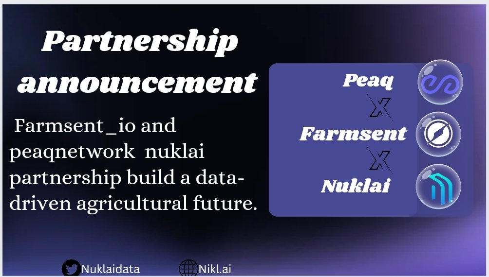 Farming the future with data! ‍

Partnering with @Farmsent_io & @peaqnetwork to build a more data-driven agricultural landscape.

Their combined DePIN ecosystems reach over 560,000+ devices & farmers!

Full Blog: nukl.ai/blog/peaq-farm…

#DePIN #agriculture #futureoftech $NAI