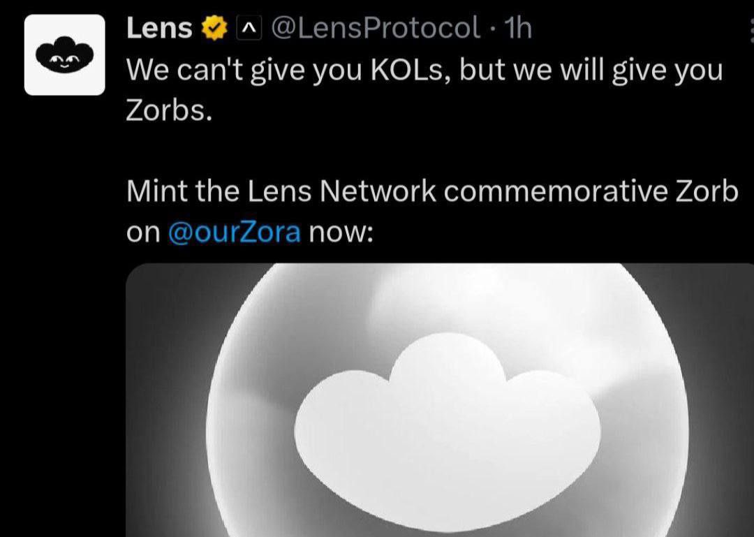 Lens has partnered with zora to give you zorb

We are still expecting an Airdrop from Lens

🔥Network: you can mint on Base, zora,Eth
🔥Platform Fees : 0.000777 $ETH
🔥Open Edition

Mint: zora.co/collect/eth:0x…
 
✅Connect Wallet 
✅Mint 

Comment and retweet❤️